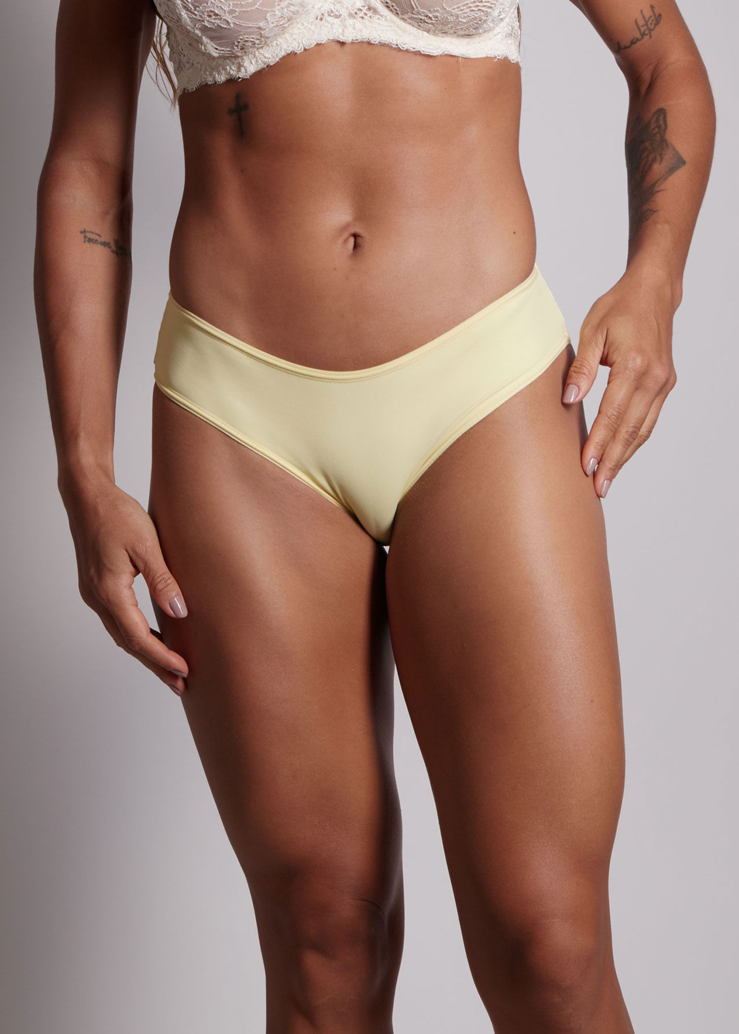 Calcinha Biquíni Latera Média Em Microfibra Com Fio Lycra Cotidien AMARILLO