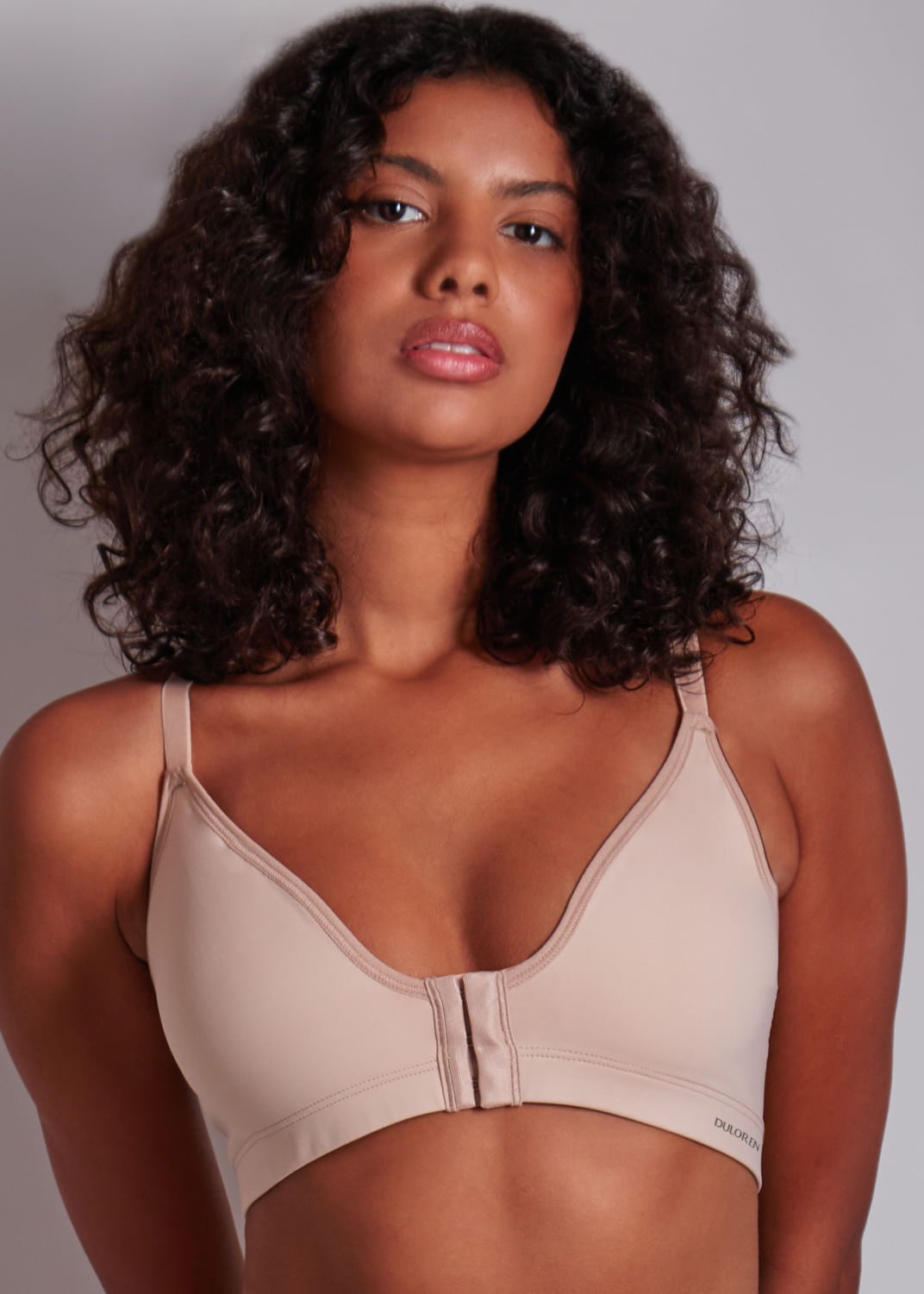 Sutiã Nadador Fecho Frontal Em Microfibra Fio Emana BEIGE FONCÉ