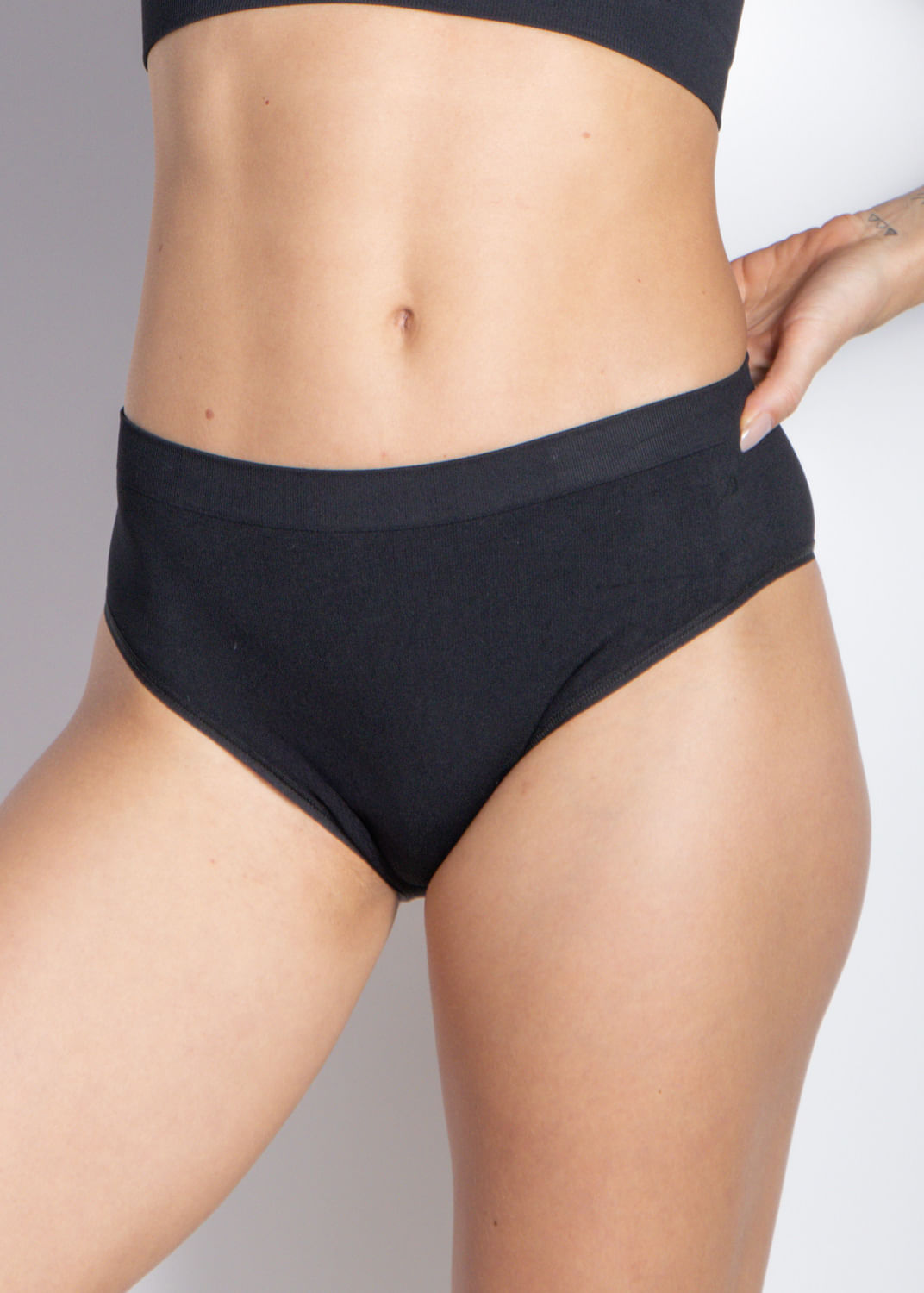Calcinha Biquíni Em Microfibra Fio Lycra Adaptiv Liberty PRETO