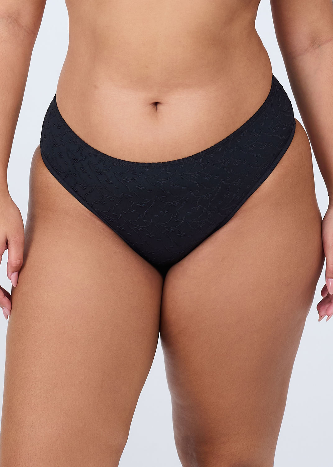 Calcinha Biquíni Em Microfibra Trabalhada Fio Lycra Structure PRETO