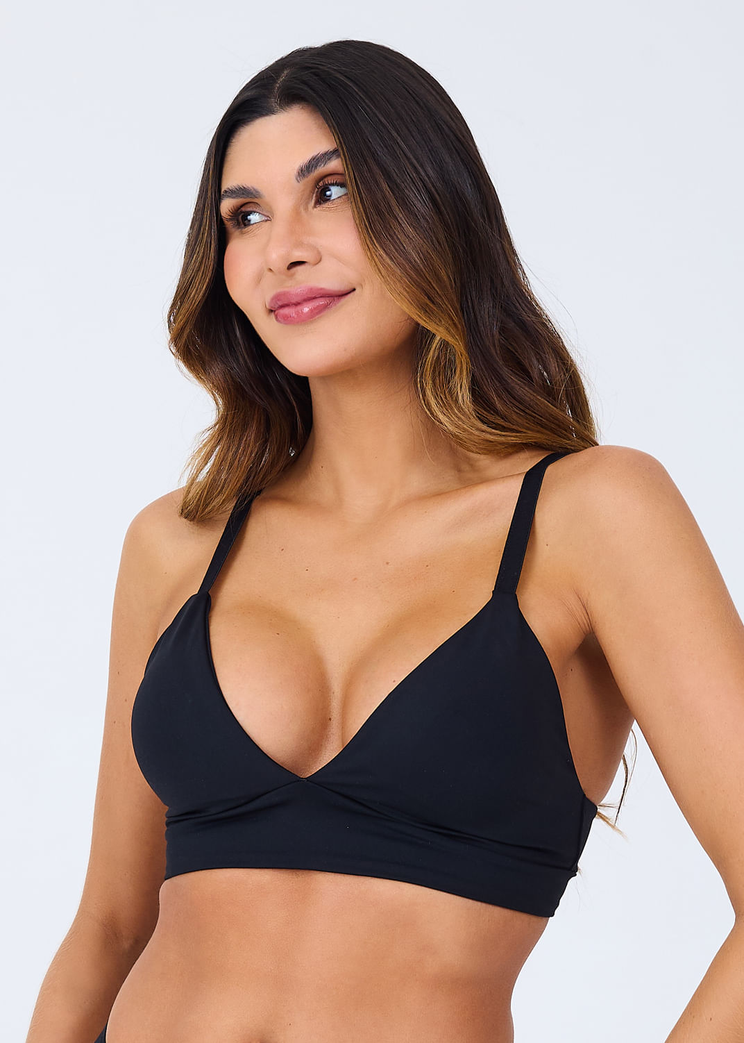 Sutiã Triângulo com Bojo Removível Em Microfibra Com Fio Lycra Everyday PRETO