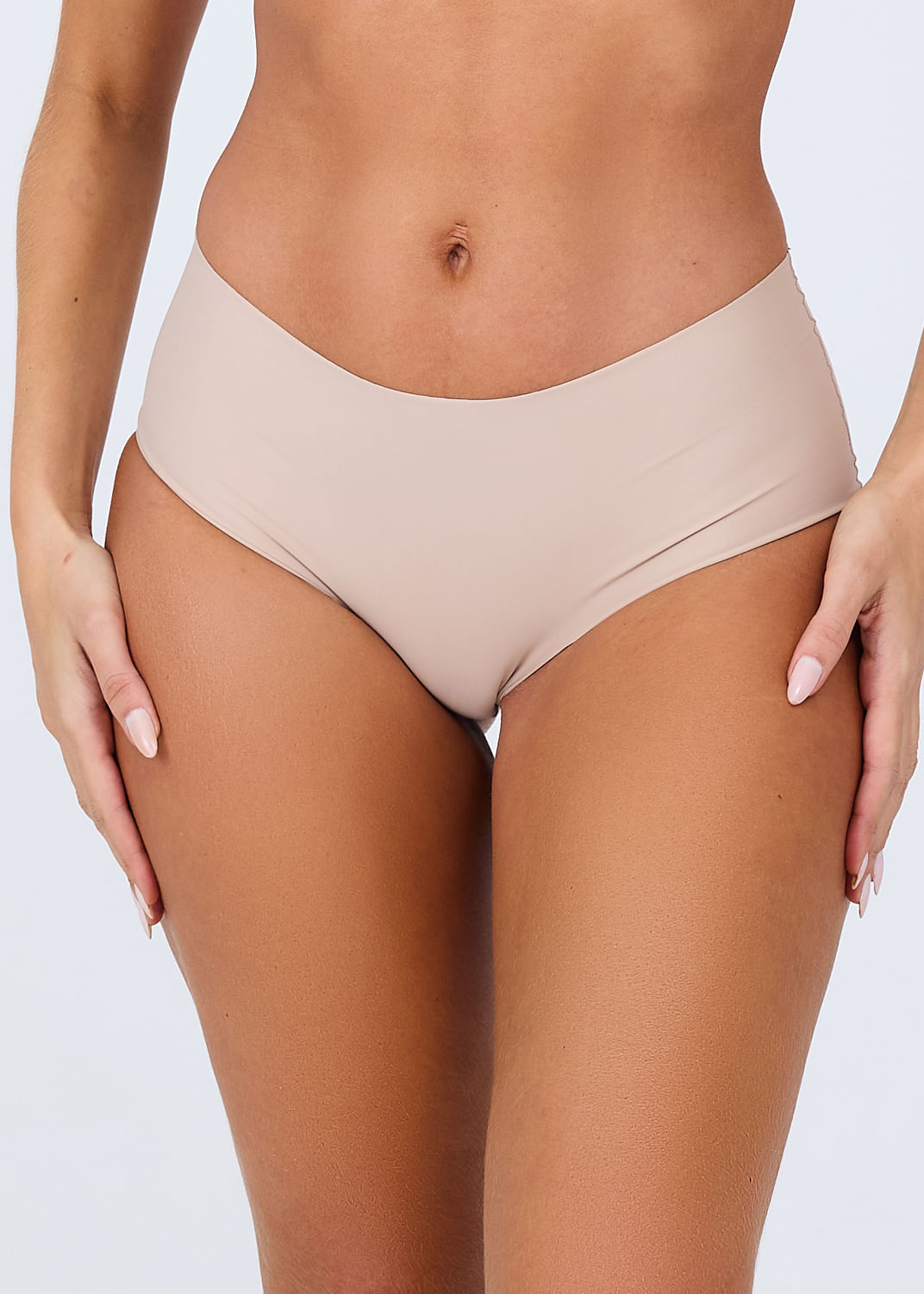 Calcinha Cintura Alta Em Microfibra Sweet Skin BEIGE FONCÉ