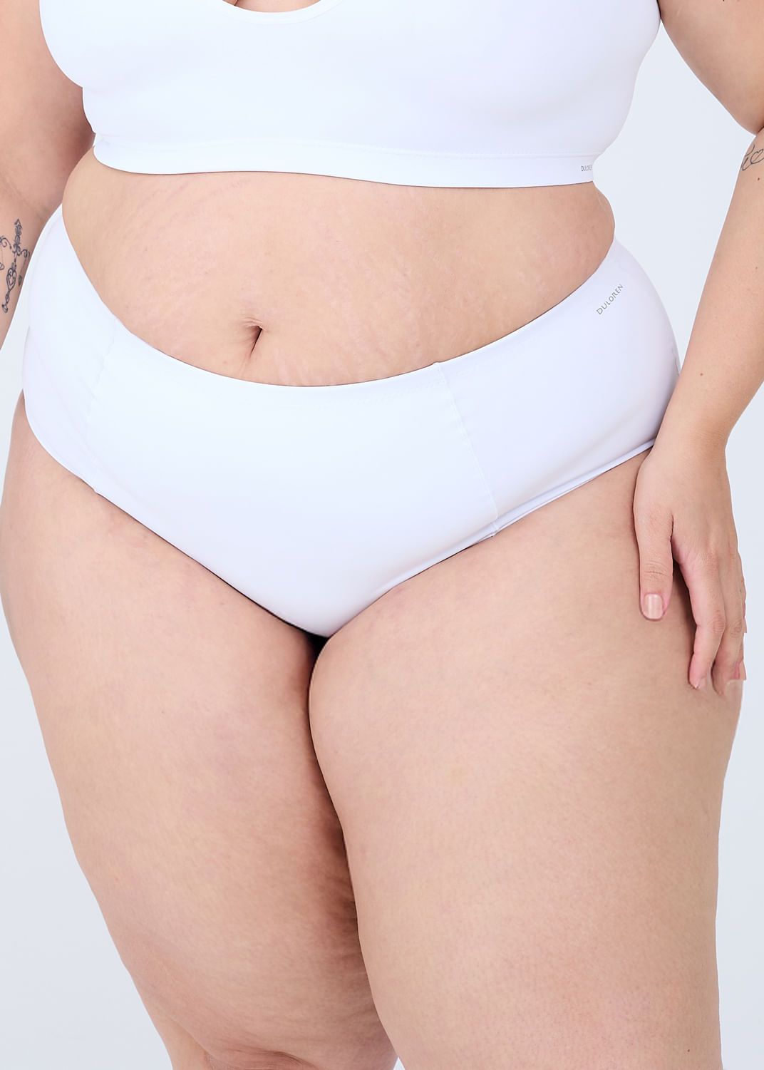 Calcinha Microfibra Cintura Alta Emana Plus Size BRANCO