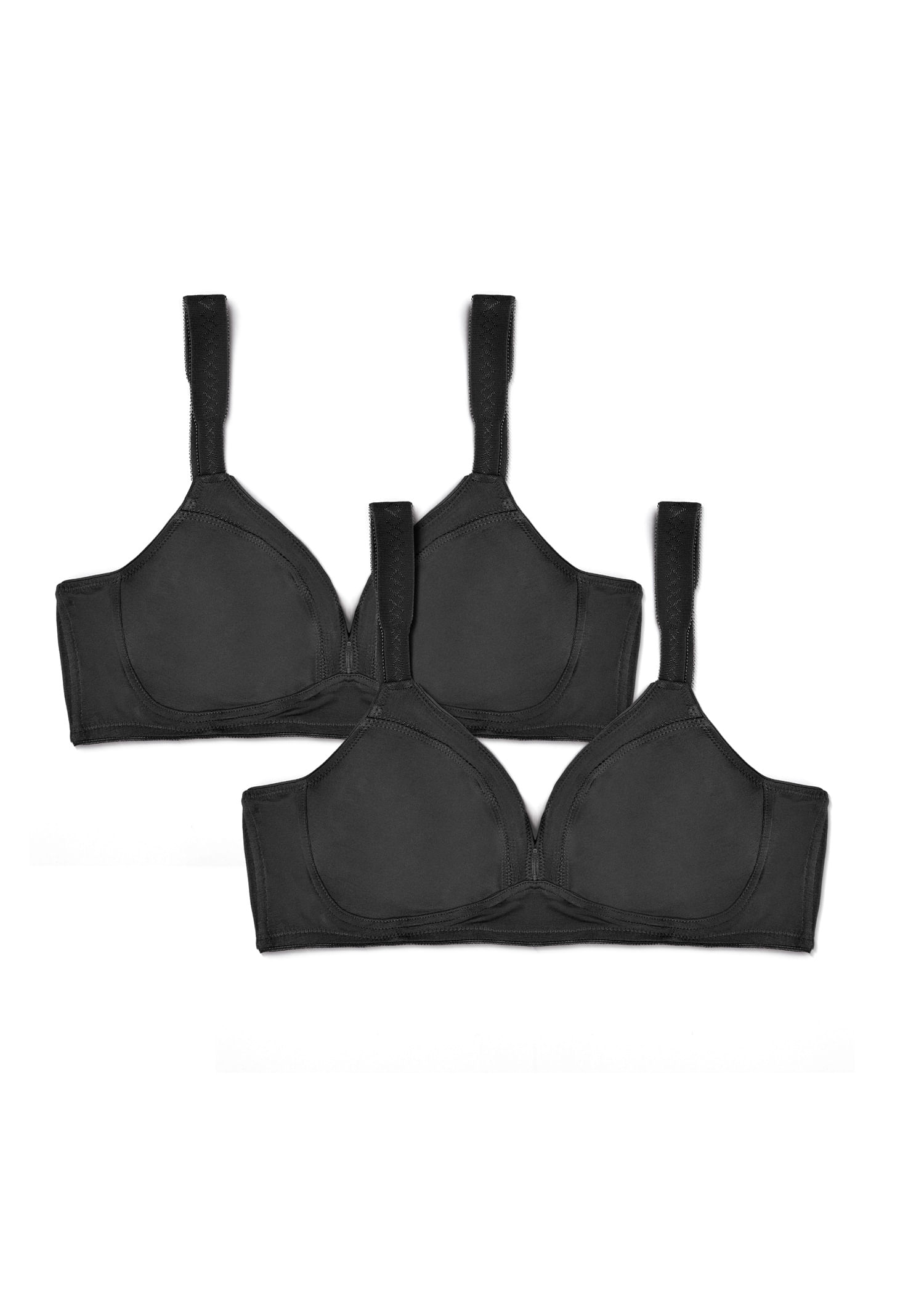 Kit 2 Sutiãs Cobertura Total Sem Bojo Com Aro Elegance PRETO