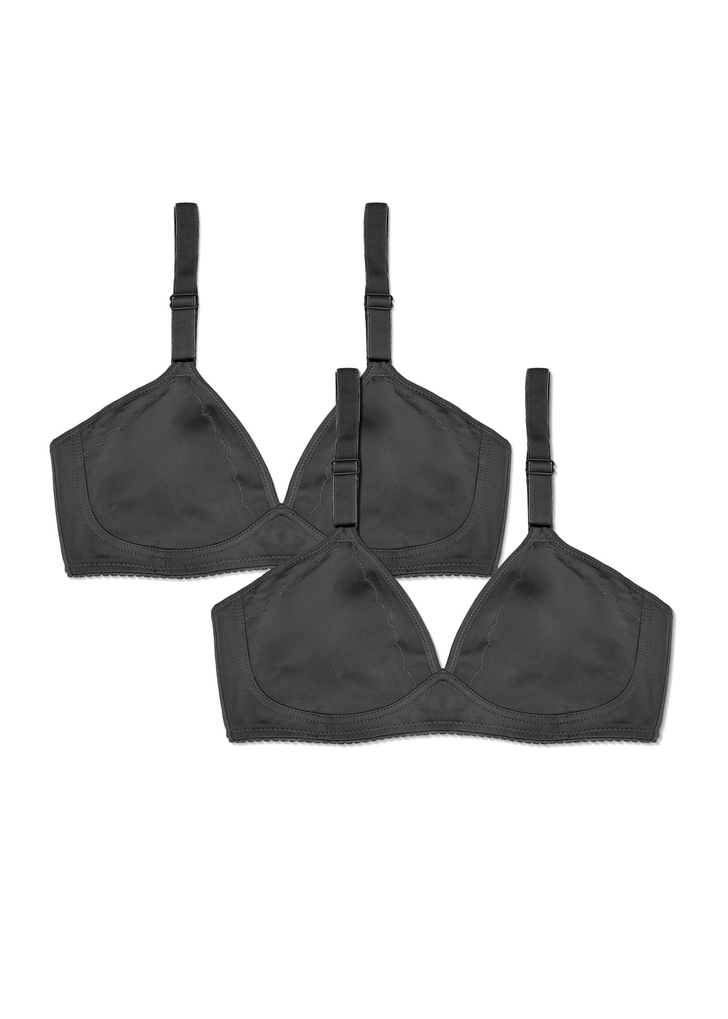 Kit 2 Sutiãs Triângulo Sem Bojo Elegance PRETO