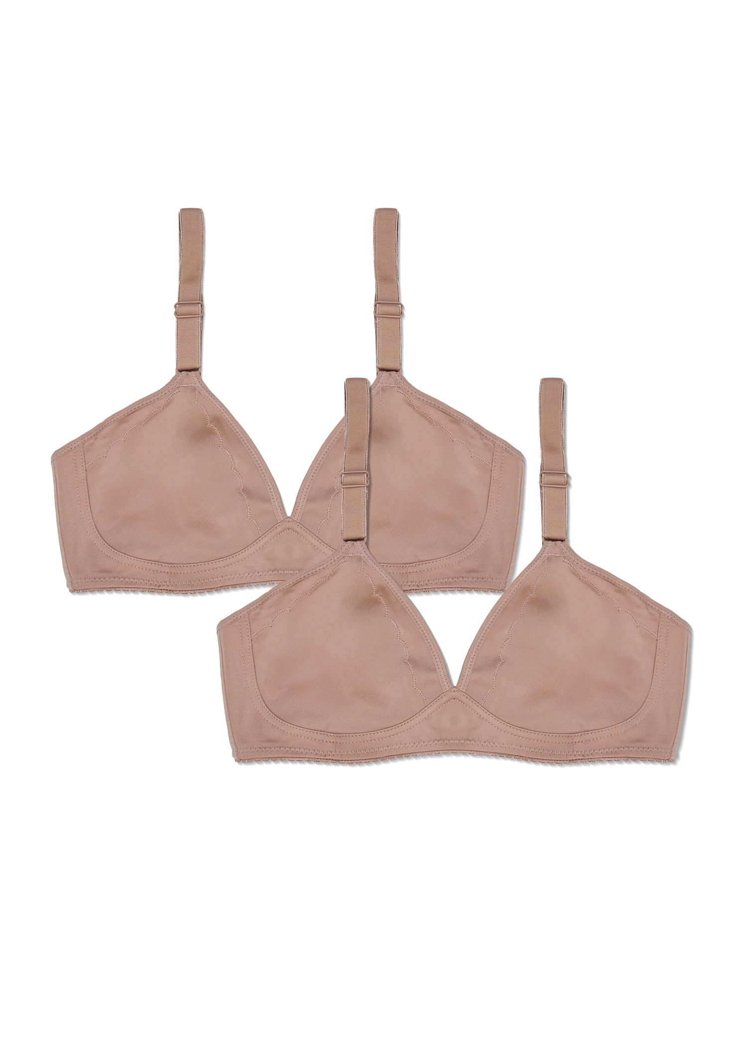 Kit 2 Sutiãs Triângulo Sem Bojo Elegance CASTANHA