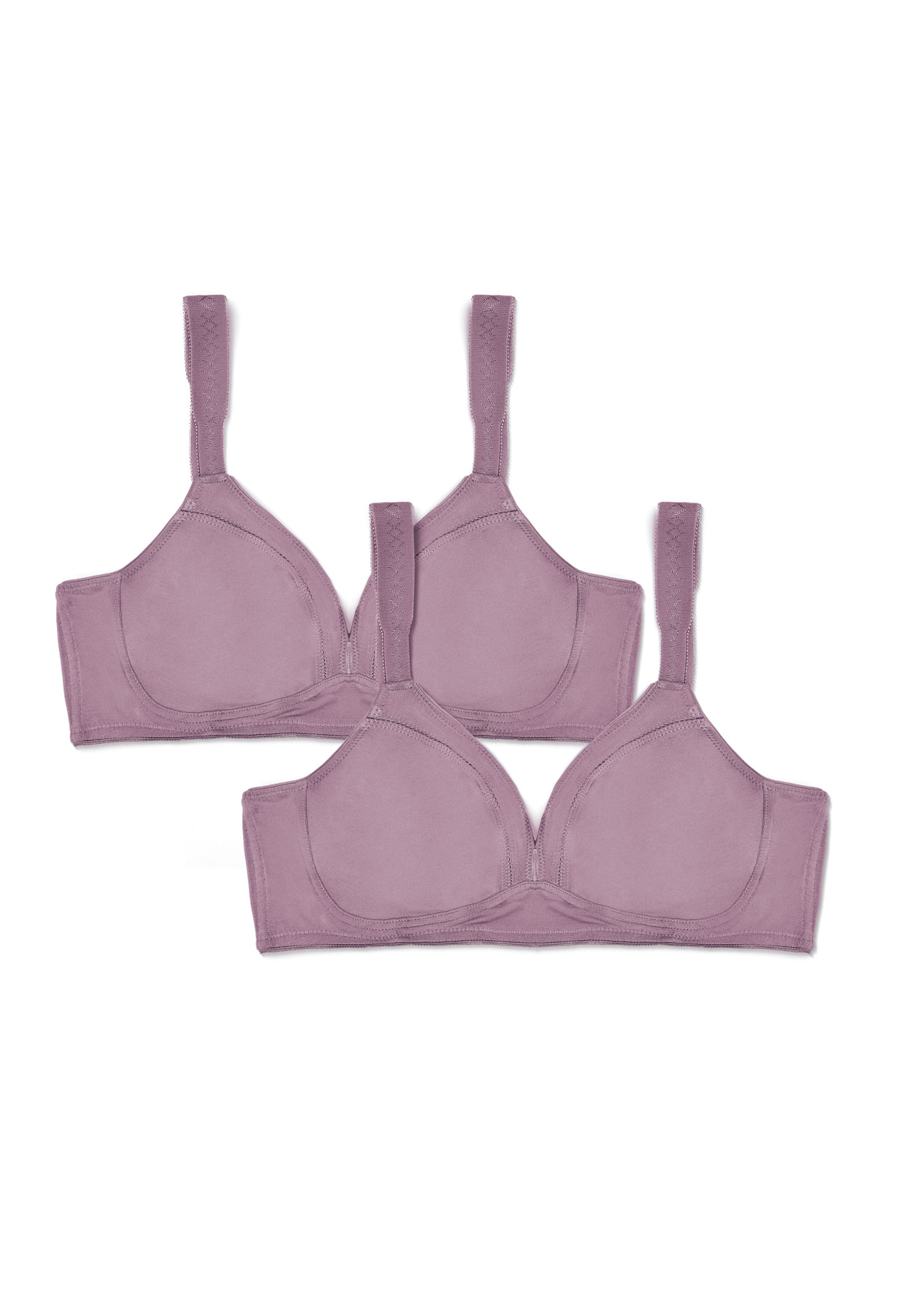 Kit 2 Sutiãs Cobertura Total Sem Bojo Com Aro Elegance BERINJELA