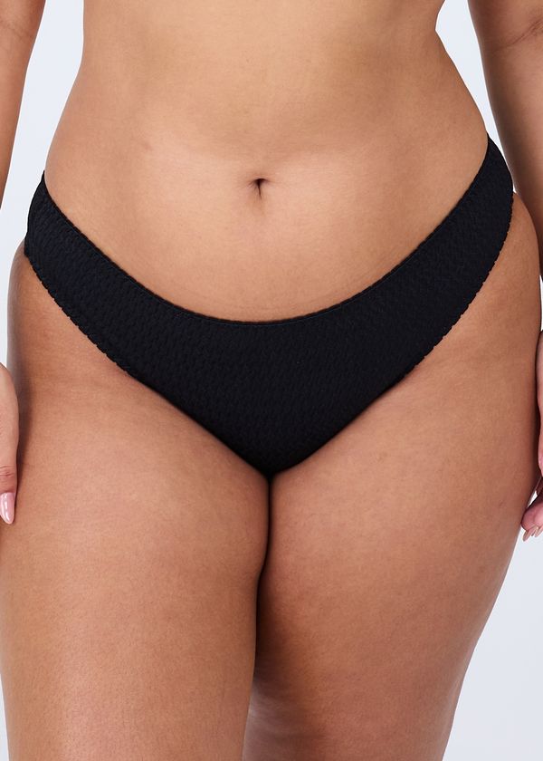 Calcinha Biquíni Lateral Estreita Em Microfibra Trabalhada Fio Lycra Mondrian PRETO 3XL