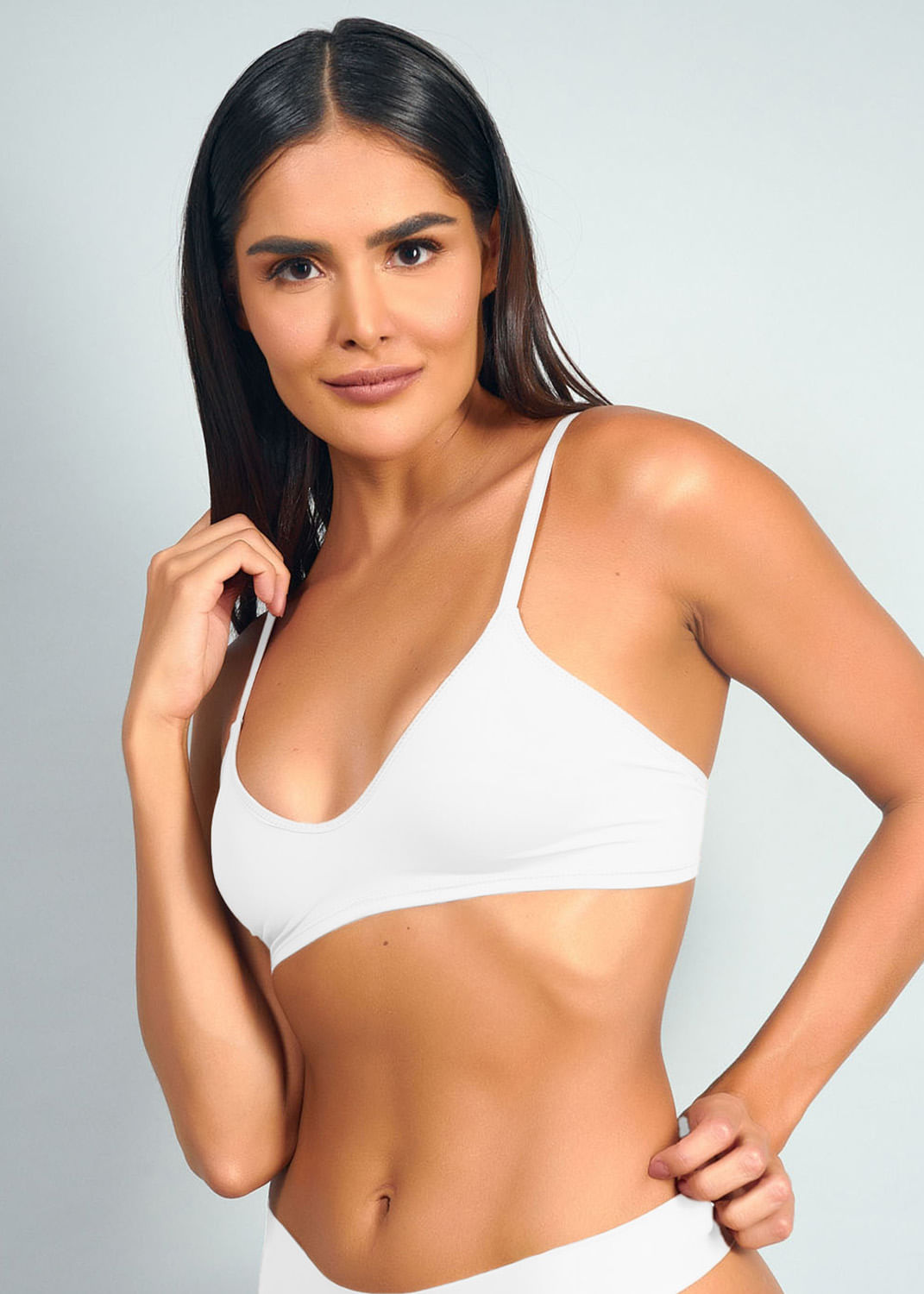 Sutiã Triângulo Sem Bojo E Sem Aro Em Microfibra Shape Sweet Skin BRANCO