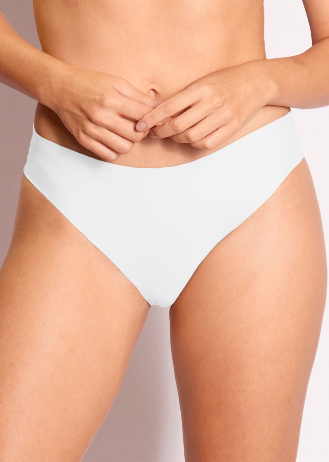 Calcinha Biquíni Em Microfibra Shape Com Corte A Fio Sweet Skin BRANCO