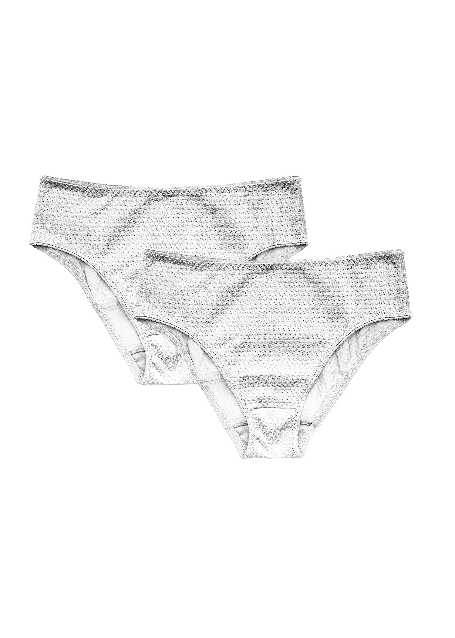 Kit 2 Calcinhas Cintura Alta Mondrian BRANCO