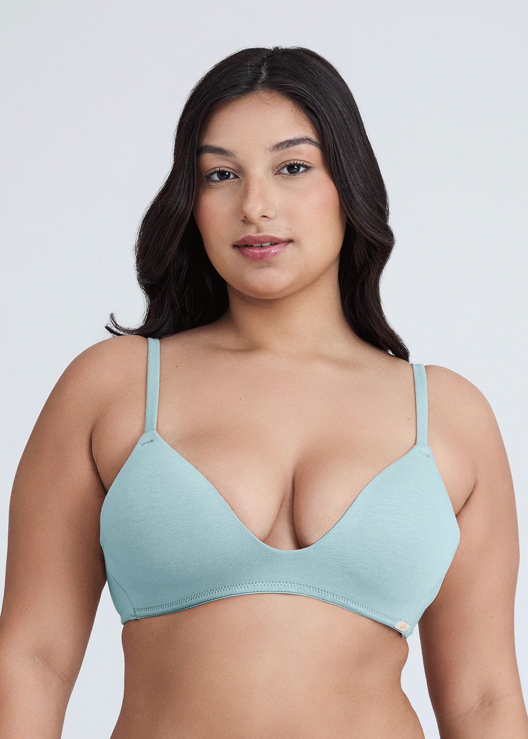 Sutiã Bojo Soft Sem Aro Em Algodão Egípcio Cleo AZUL RETRÔ